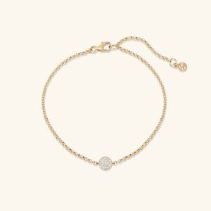 Mejuri Gold Bracelet Round Pave Diamond
